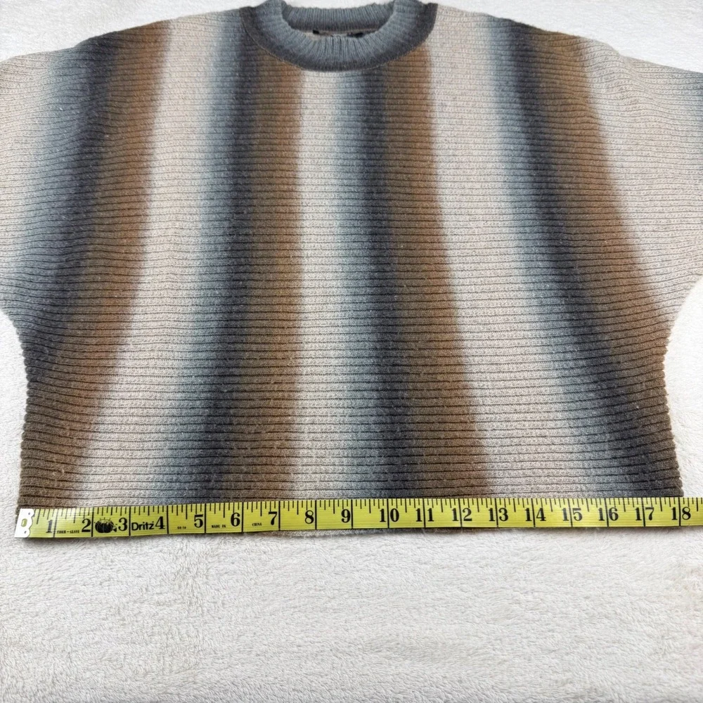 SISTERS‎ Ombre Striped Wool Blend Sweater Mock Neck Dolman Sleeve Women S/M